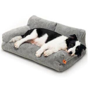 Cat Bed Indoor Small Medium Dog Bed Fluffy Sofa Washable Non Slip Grey